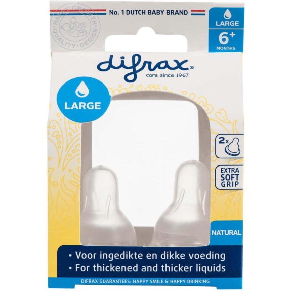 Difrax Flesspeen Natural large - 2 stuks
