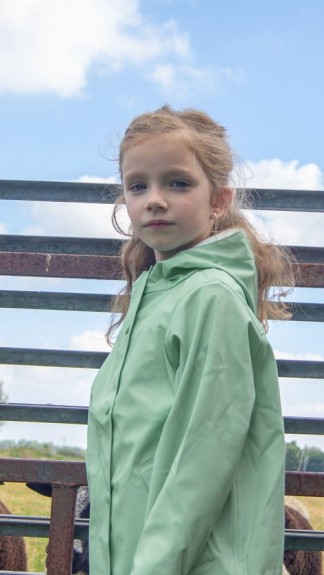 Ralka Regenjas Junior - Sprinkle - Mintgroen - Maat 164