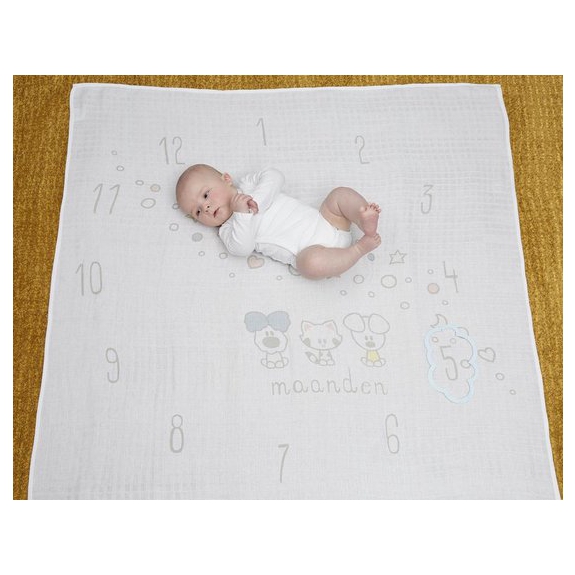 Woezel & Pip hydrofiele mijlpaal swaddle - 1-pack