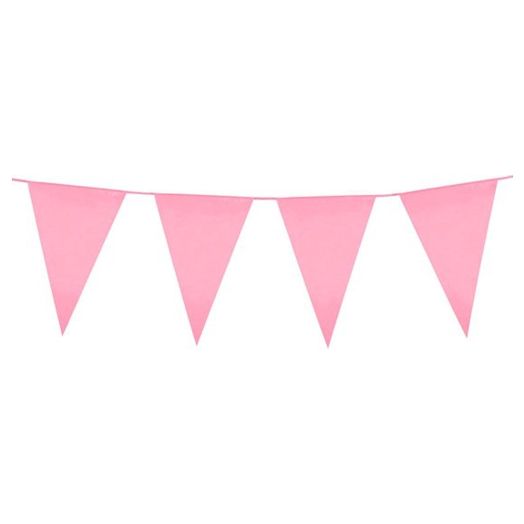 Boland - Roze vlaggenslinger 10 m - Decoratie > Slinger