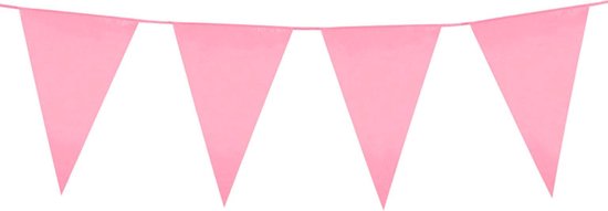 Boland - Roze vlaggenslinger 10 m - Decoratie > Slinger