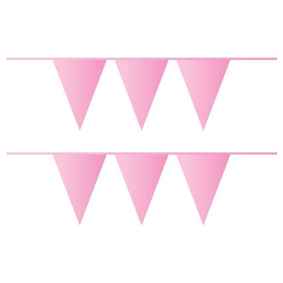 Boland - Roze vlaggenslinger 10 m - Decoratie > Slinger