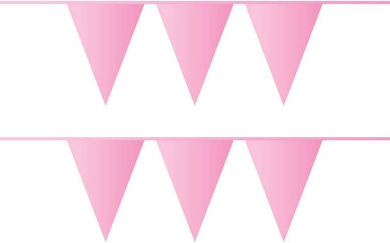 Boland - Roze vlaggenslinger 10 m - Decoratie > Slinger - afbeelding 3