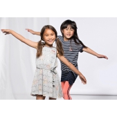 NONO Meisjes Jurk - blue melange - Maat 116