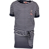 NONO Meisjes Jurk - blue melange - Maat 116