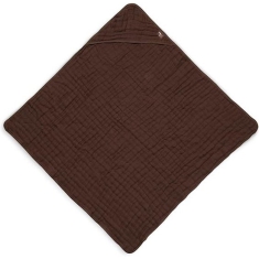 Jollein badcape wrinkled cotton 75x75cm chestnut
