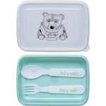 Lunch Box w/Cutlery, Green, Plastic