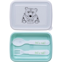 Bloomingville - Lunch Box w/Cutlery, Green, Plastic