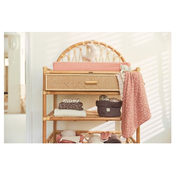 Jollein Aankleedkussenhoes Wrinkled 50x70cm - Rosewood