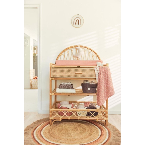 Jollein Aankleedkussenhoes Wrinkled 50x70cm - Rosewood