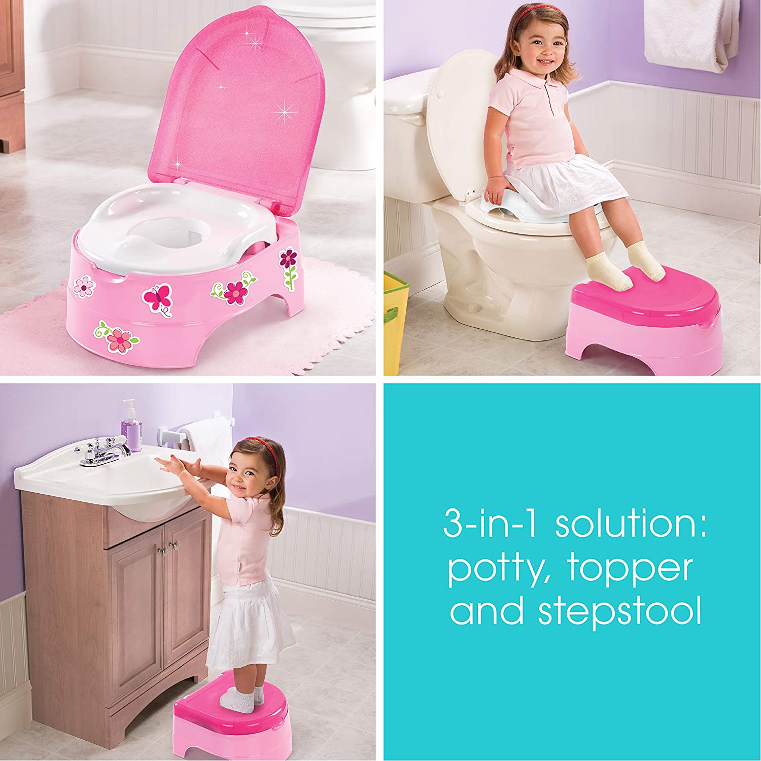 My Fun Potty, Pink 3-fasen trainingspotje - afbeelding 2