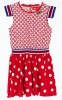 Mim-Pi Meisjes Jurk - Rood-Wit-Blauw - Maat 122