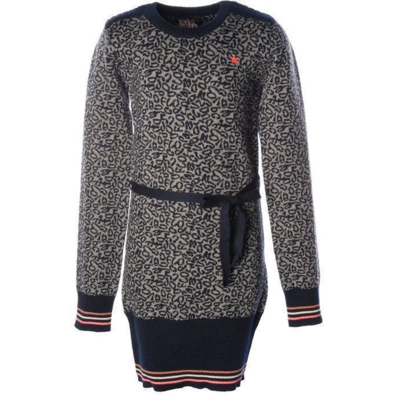 Like Flo Pencil Dress - Grijs / Navy Patroon - Maat 110