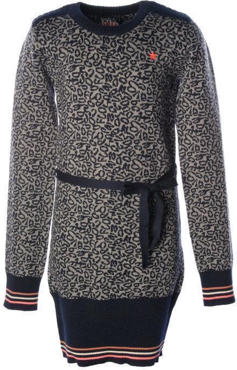 Pencil Dress - Grijs / Navy Patroon - Maat 110