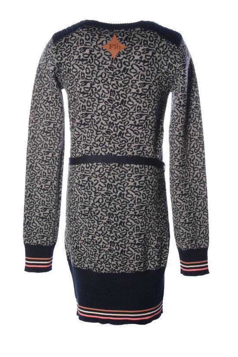 Pencil Dress - Grijs / Navy Patroon - Maat 110 - afbeelding 2