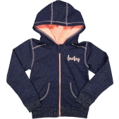 DJ Dutchjeans Vest - Navy melange/ neon peach - Maat 146