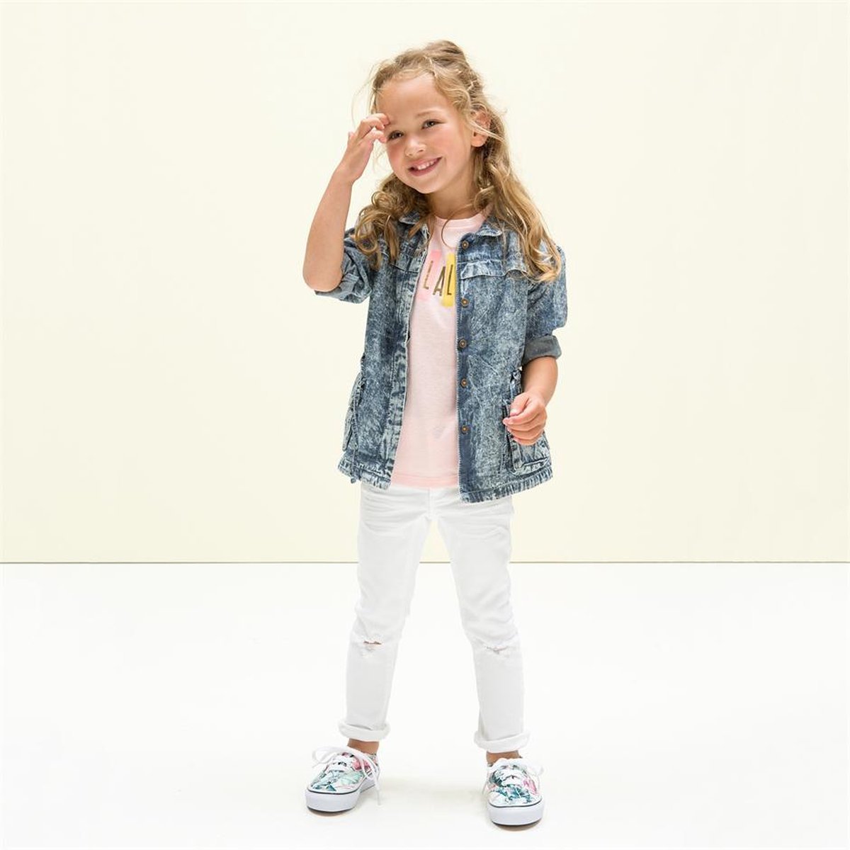 Meisjes Broek Satine - denim - Maat 104 - afbeelding 4