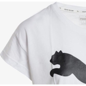 PUMA Active Logo Tee Shirt Dames - PUMA White / Cotton B