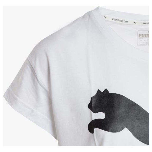 PUMA Active Logo Tee Shirt Dames - PUMA White / Cotton B