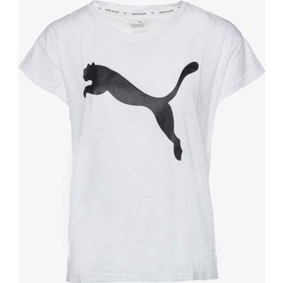 PUMA Active Logo Tee Shirt Dames - PUMA White / Cotton B