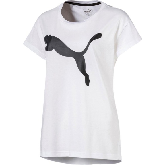 PUMA Active Logo Tee Shirt Dames - PUMA White / Cotton B