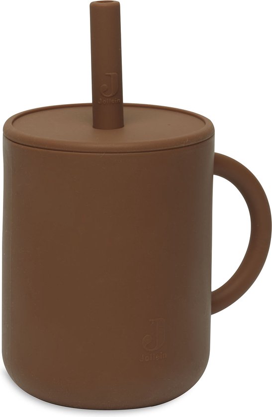 Drinkbeker Met Rietje Siliconen - Caramel - afbeelding 3