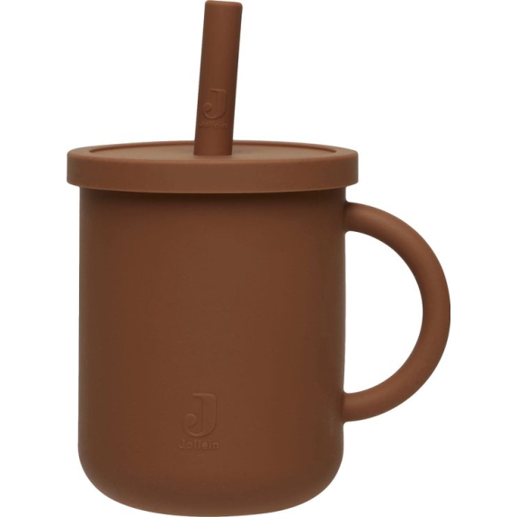 Jollein Drinkbeker Met Rietje Siliconen - Caramel
