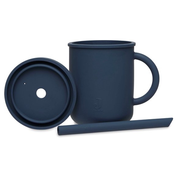 Jollein Drinkbeker Met Rietje Siliconen - Jeans Blue