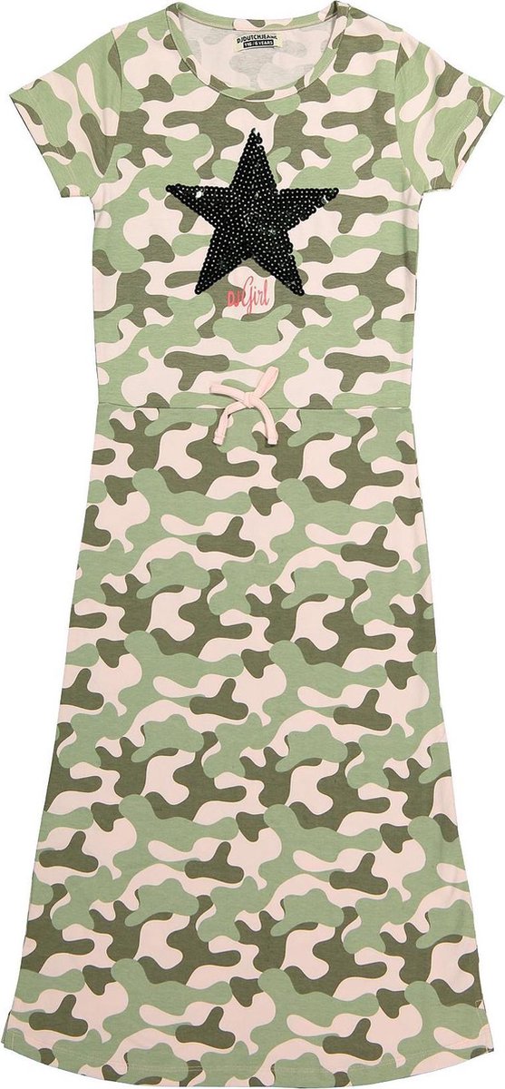 Maxi Jurk - Faded pink/army green - Maat 122