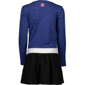 B.Nosy Meisjes jurk - blauwe panter - Maat 122/128