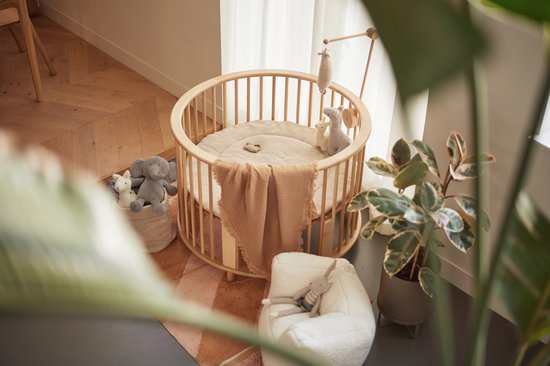 Boxkleed Rond ⌀ 95cm Basic Knit - Nougat - afbeelding 4