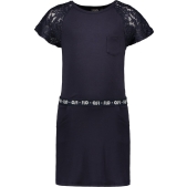 Like FLO jersey jurk kant - donkerblauw - Maat 116