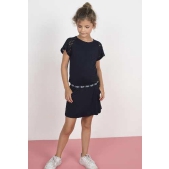 Like FLO jersey jurk kant - donkerblauw - Maat 116