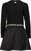 Le Chic Meisjes Glitter Jurk - Zwart - Maat 110