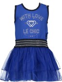 Le Chic Meisjes Jurk - Blauw - Maat 92