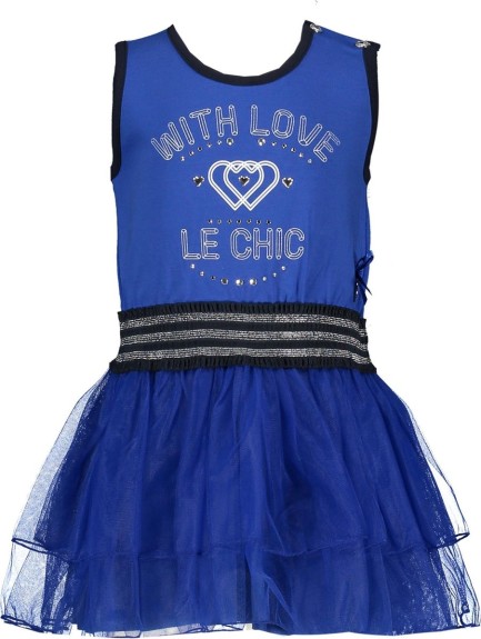 Le Chic Meisjes Jurk - Blauw - Maat 92