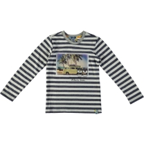 Bampidano Jongens T-shirt - stripe navy - Maat 98