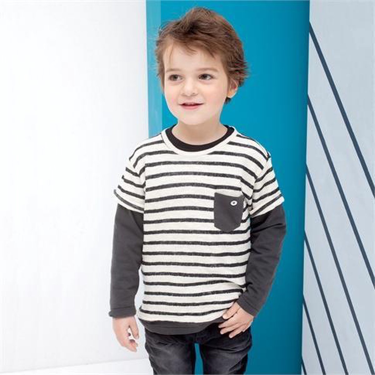 jongens T-shirt Kaine - Ecru - Maat 128 - afbeelding 4