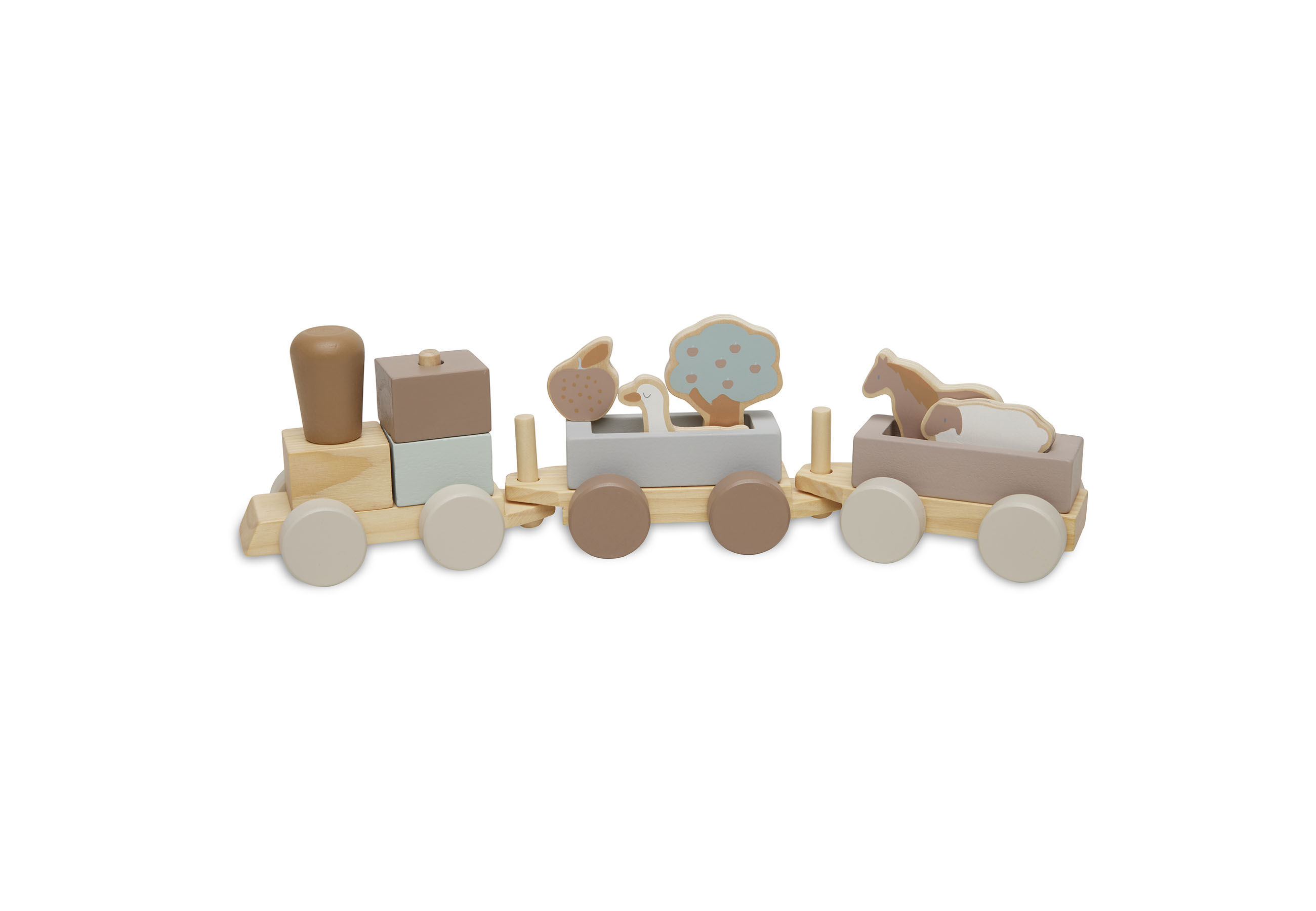 Houten Speelgoedtrein 45x12cm Farm Boerderij