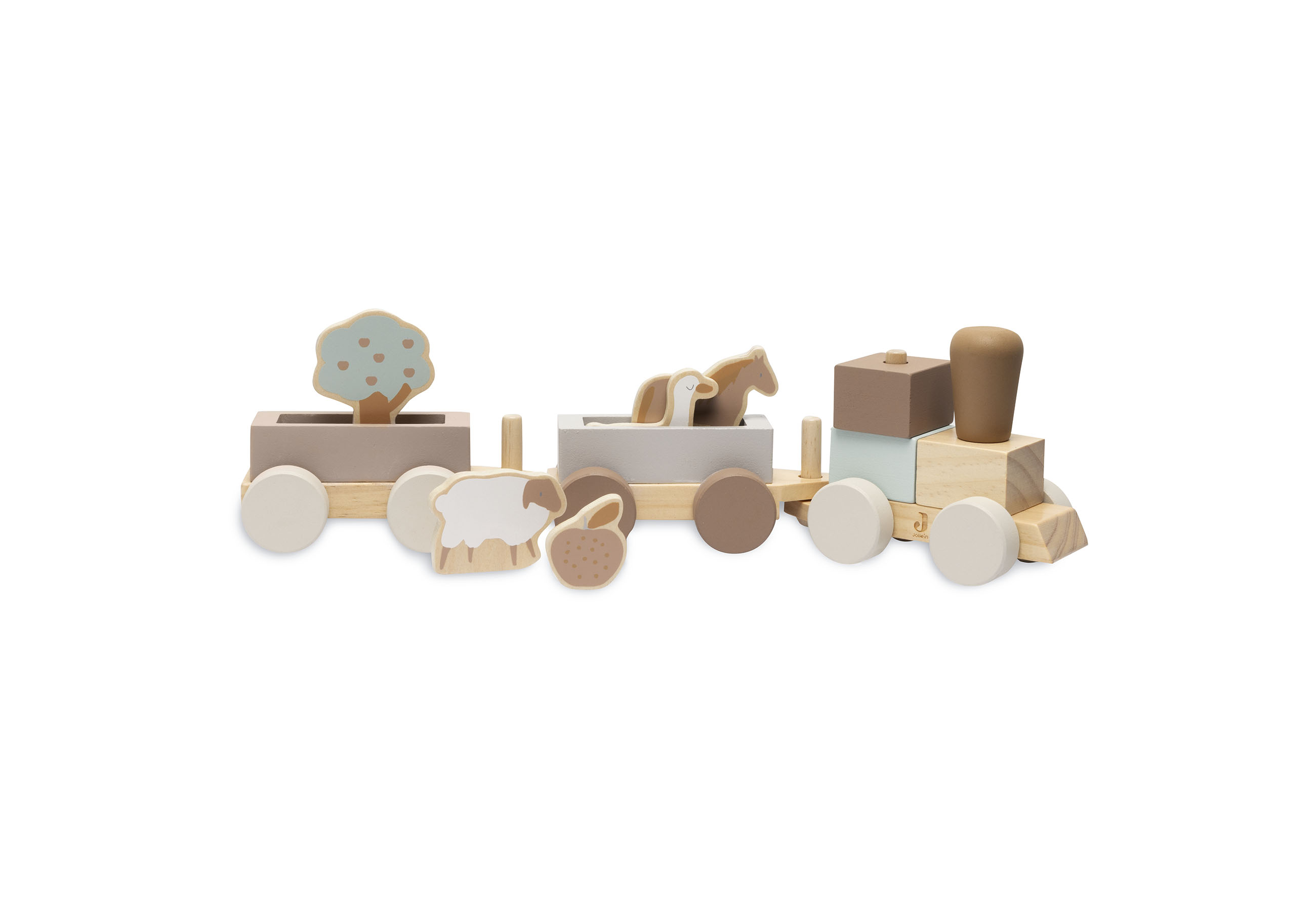 Houten Speelgoedtrein 45x12cm Farm Boerderij - afbeelding 5