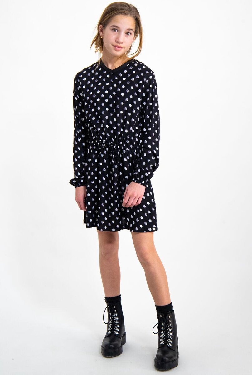 Meisjes jurk - off black - Maat 164/170 - afbeelding 2