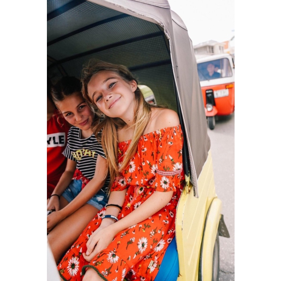 Vingino Meisjes Jurk Primma - Red Lollipop - Maat 140