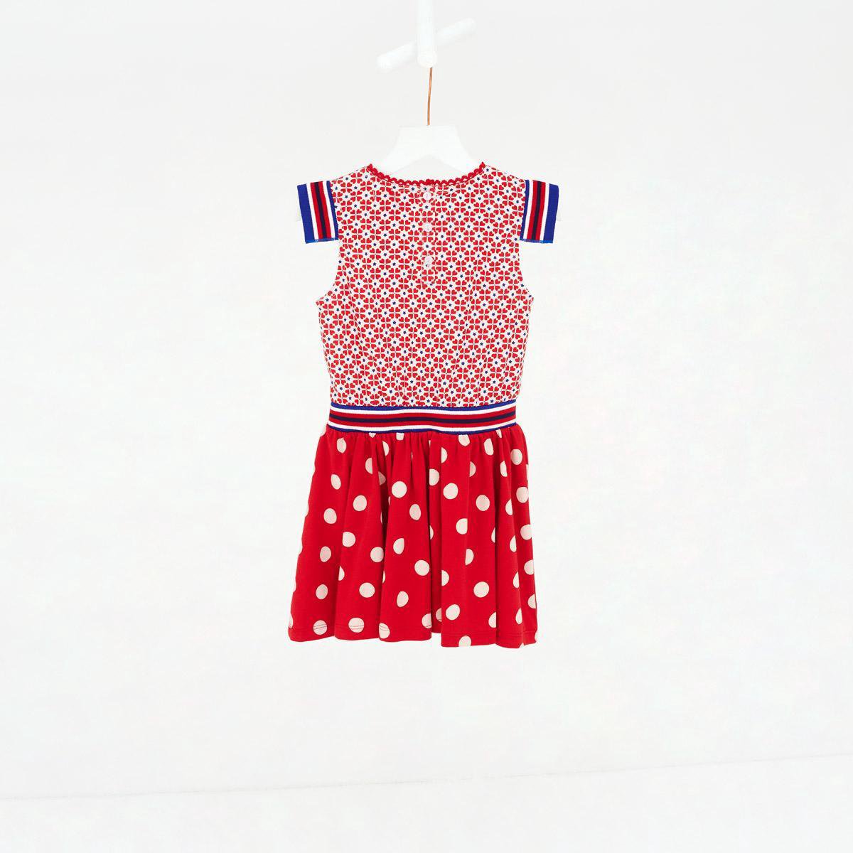 Meisjes Jurk - Rood-Wit-Blauw - Maat 104 - afbeelding 2