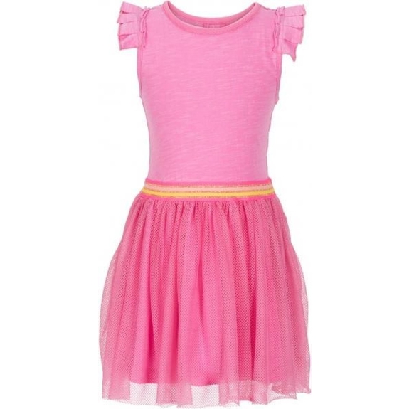 LE BIG Meisjes jurk Fuchsia pink Maat 122 128 Babyoutlet