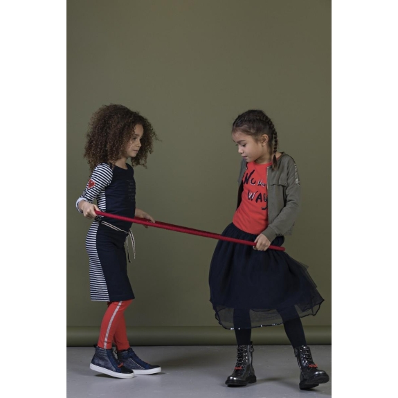 NONO Meisjes Jurk - Navy - Maat 122/128