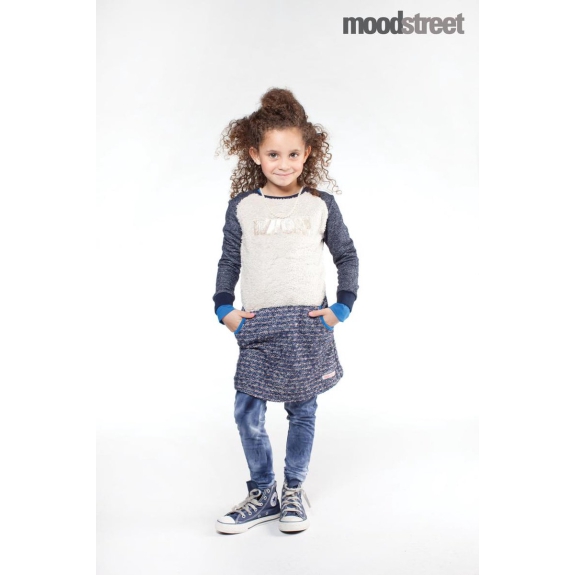 Moodstreet Meisjes Jurk - Navy - Maat 110